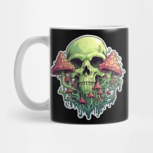 Trippy Psychedelic Mushroom Skull Infected Mug